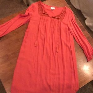 Old Navy burnt orange peasant midi dress